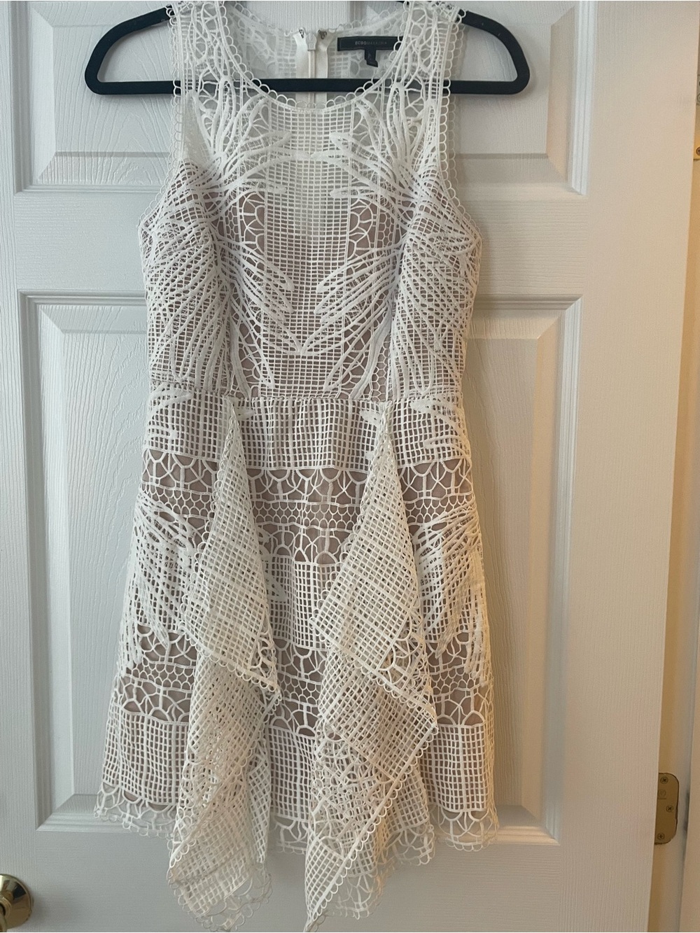 BCBGMaxAzria White Crochet Lace Mini Dress